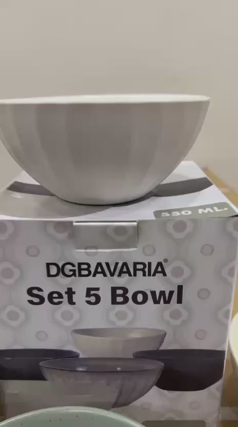 Ciotole in Ceramica (Set da 5) – Perfette per Colazione, Snack e Dessert