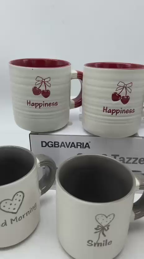 Set 6 Tazze Joy – Perfette per Colazione, Tè e Momenti di Relax