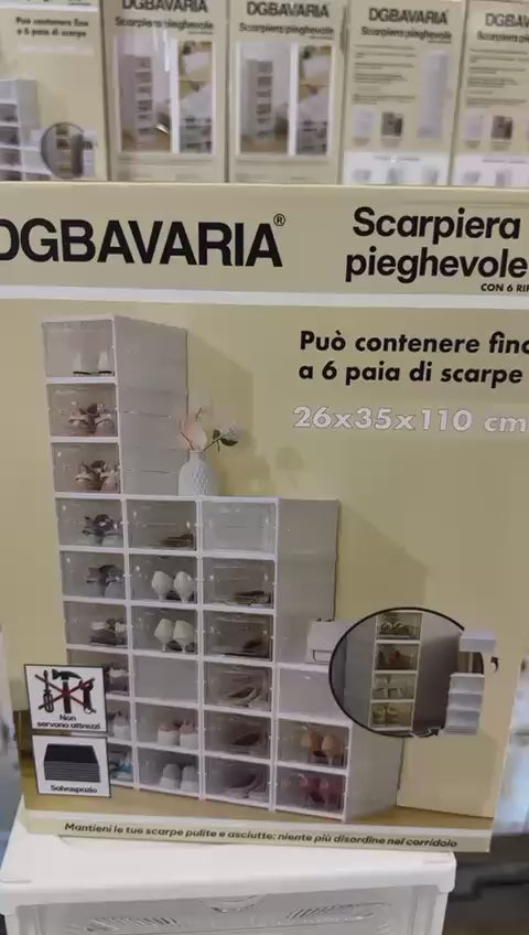 Scarpiera Pieghevole – 6 Livelli per Organizzare Tutte le Tue Scarpe