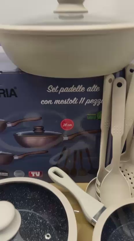Batteria 11 Pezzi in Pietra Antiaderente – Cucina Senza Attaccare
